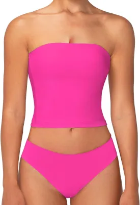 Sunzel Womens Strapless Sexy Tube Top Double Lined Sleeveless Crop Top Summer Basic Bandeau Tops for Layering or Going Out