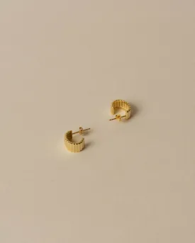Textured C Hoop Huggie Earrings