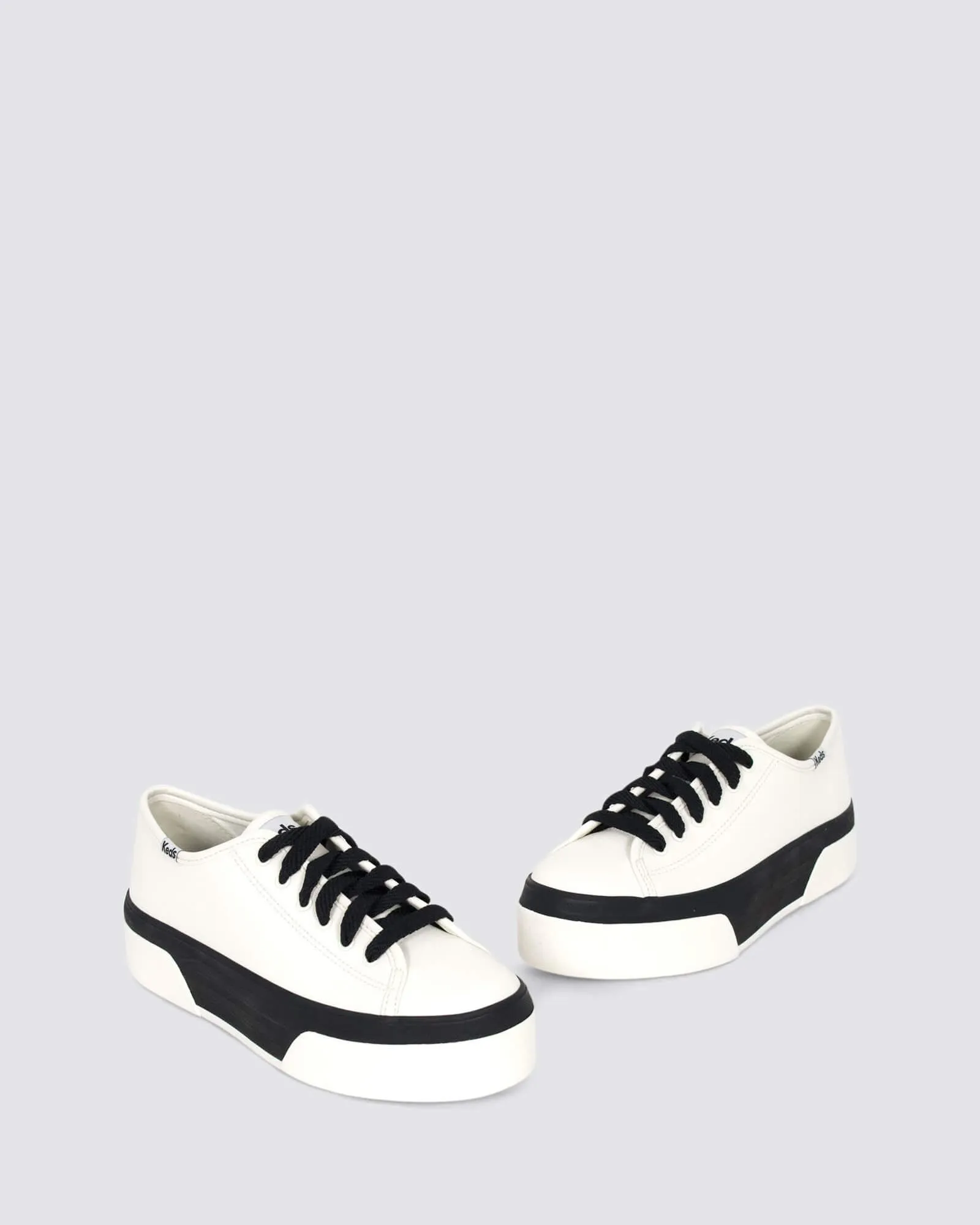 TRIPLE UP PLATFORM SNEAKERS WHITE/BLACK LEATHER