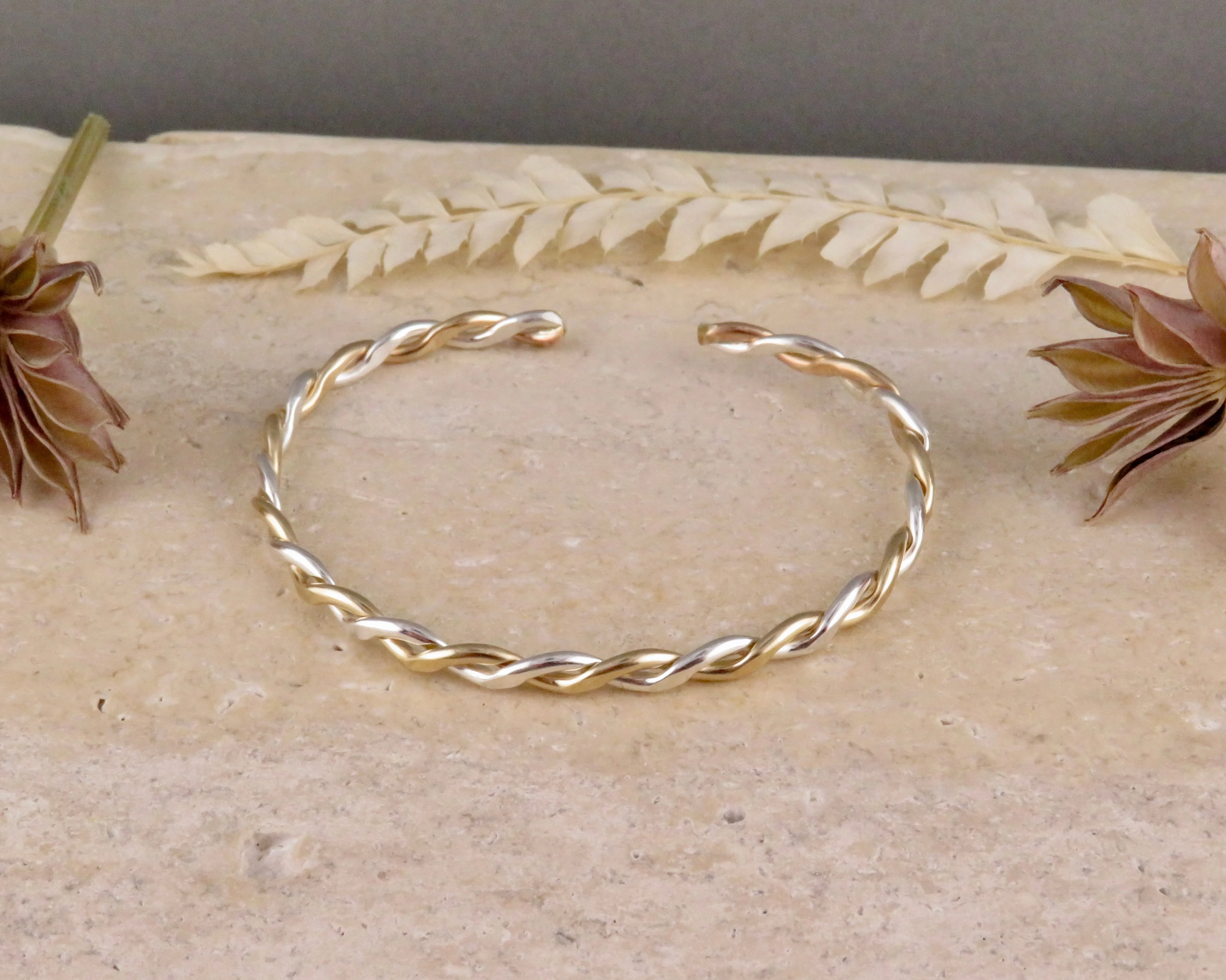 Twisted Mixed Metal Cuff Bracelet