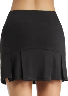 Ultrafun Women's Active Tennis Golf Skort Pleated Athletic Sports Running Skirt with Pockets and Shorts