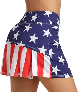 Ultrafun Women's Active Tennis Golf Skort Pleated Athletic Sports Running Skirt with Pockets and Shorts