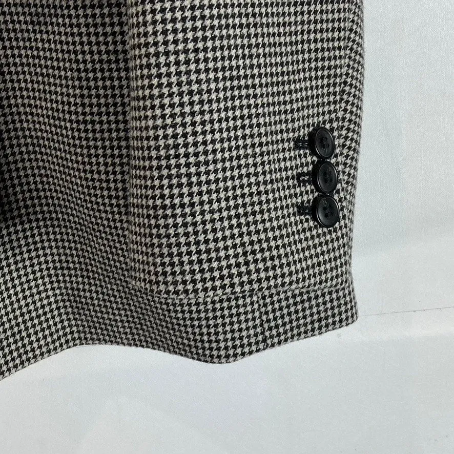 UNIQLO Women's Dark Grey Houndstooth Double Breasted Notch Lapel Blazer SZ XL