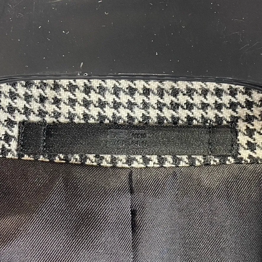UNIQLO Women's Dark Grey Houndstooth Double Breasted Notch Lapel Blazer SZ XL