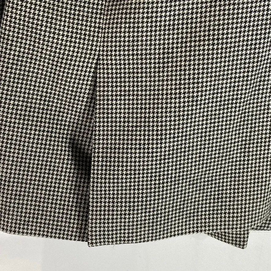 UNIQLO Women's Dark Grey Houndstooth Double Breasted Notch Lapel Blazer SZ XL