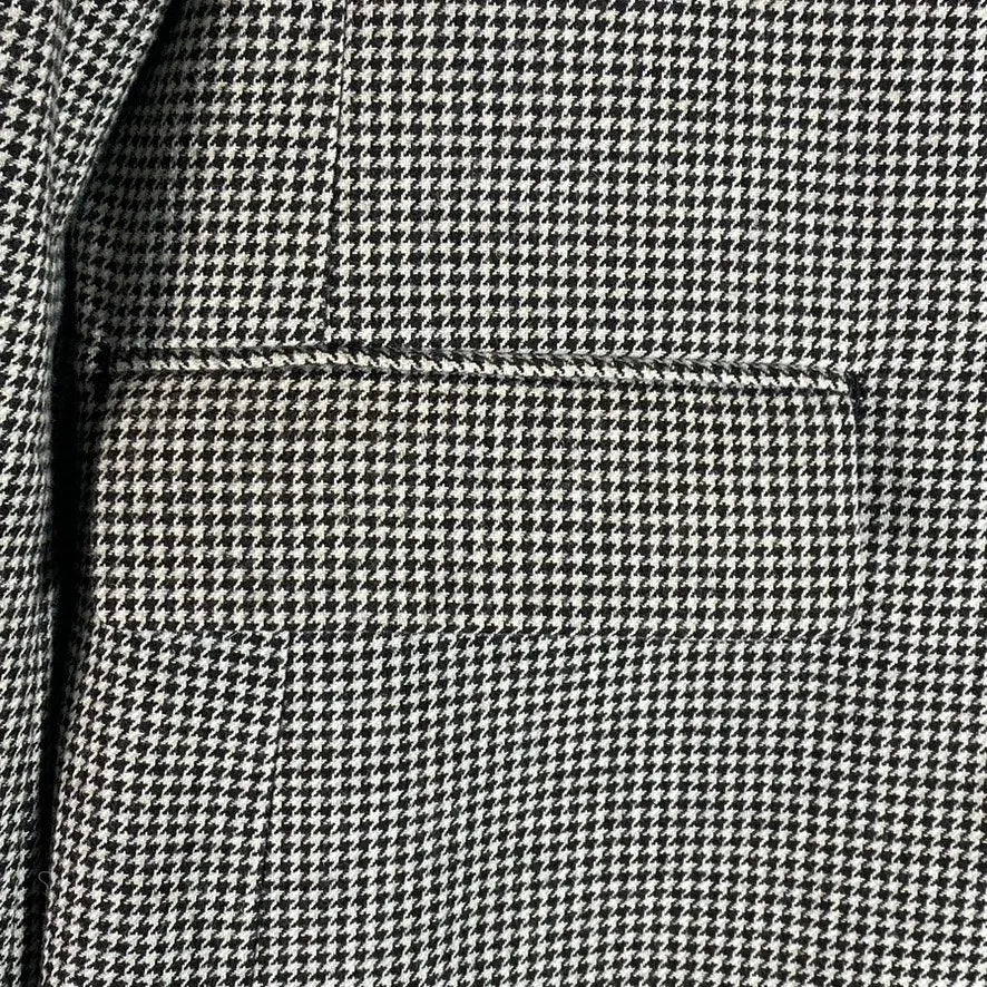 UNIQLO Women's Dark Grey Houndstooth Double Breasted Notch Lapel Blazer SZ XL