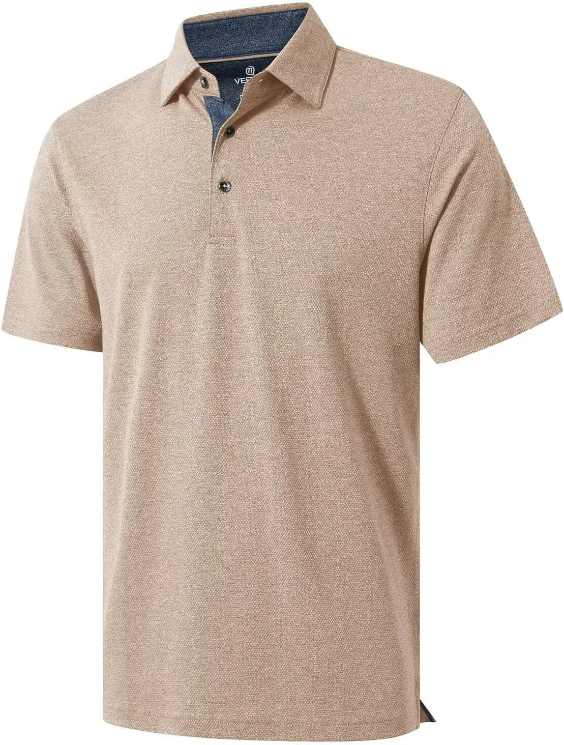 VEBOON Men's Polo Shirts Long and Short Sleeve Cotton Blend Heather Moisture Wicking Casual Collared Shirts