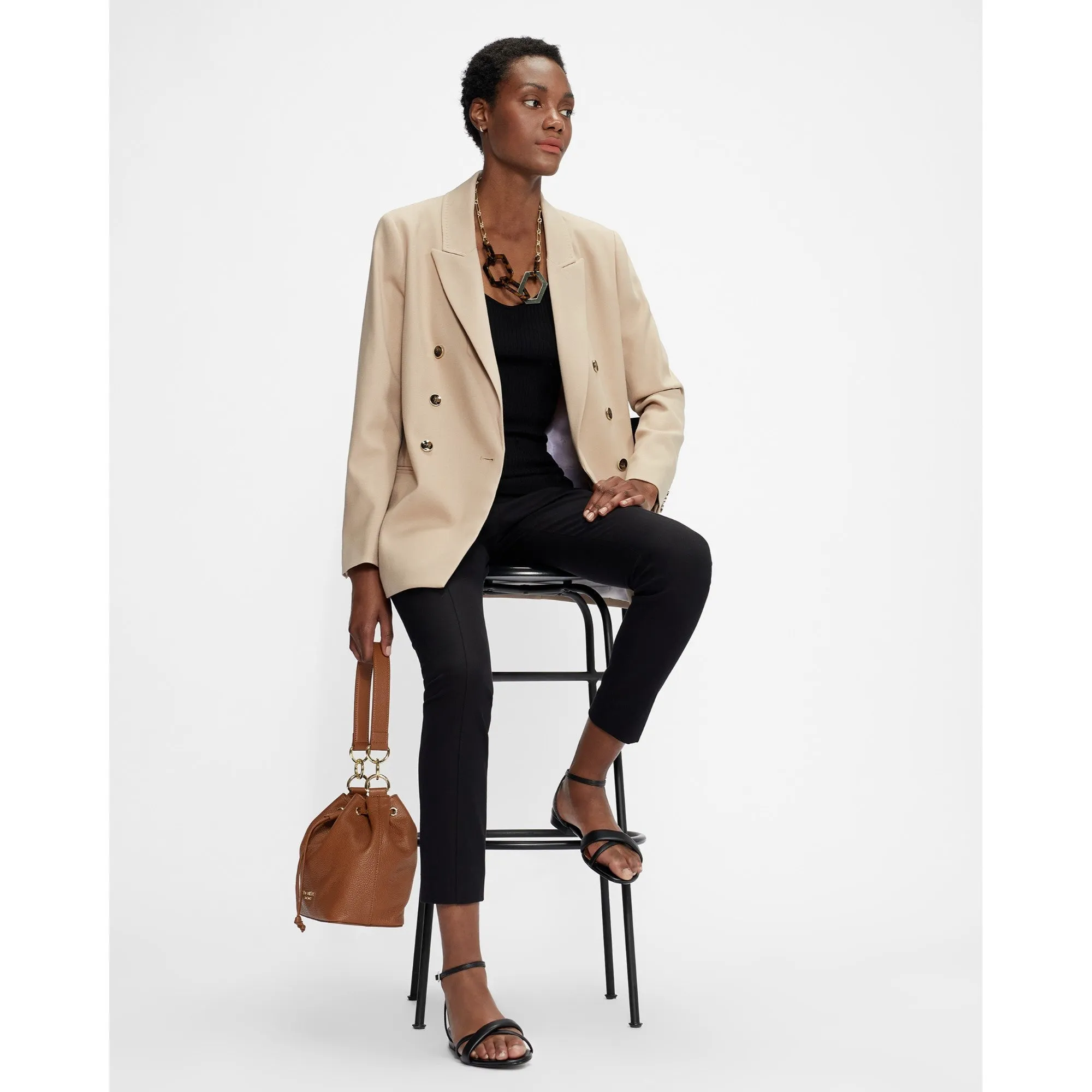 Women Wmf-Afon-Double Breasted Blazer - Natural