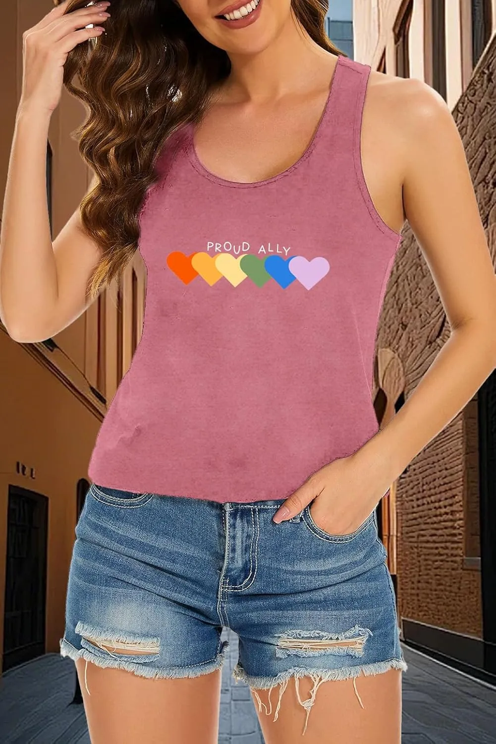 Womens Gay Pride Shirt LGBTQ Equality Tshirt Proud Ally Rainbow Tee Top