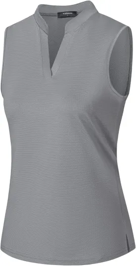 Womens Sleeveless Golf Polo Shirts Lightweight Tennis Sport Tops
